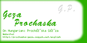 geza prochaska business card